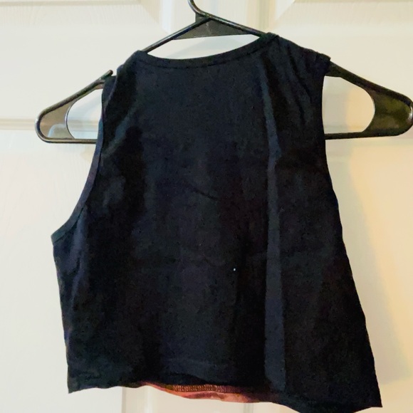 Cider Black and Brown Graphic Crop Top - Picture 2 of 2